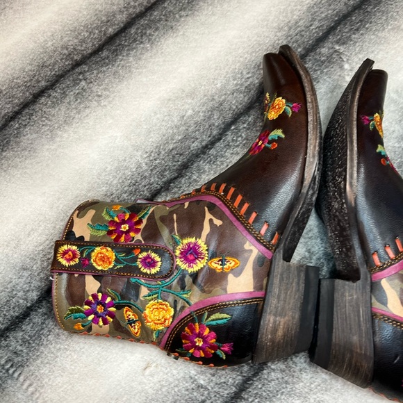 { Double D Ranch Old Gringo } Cosmic Camo Chocolate/Camouflage Western Boots - Picture 13 of 16